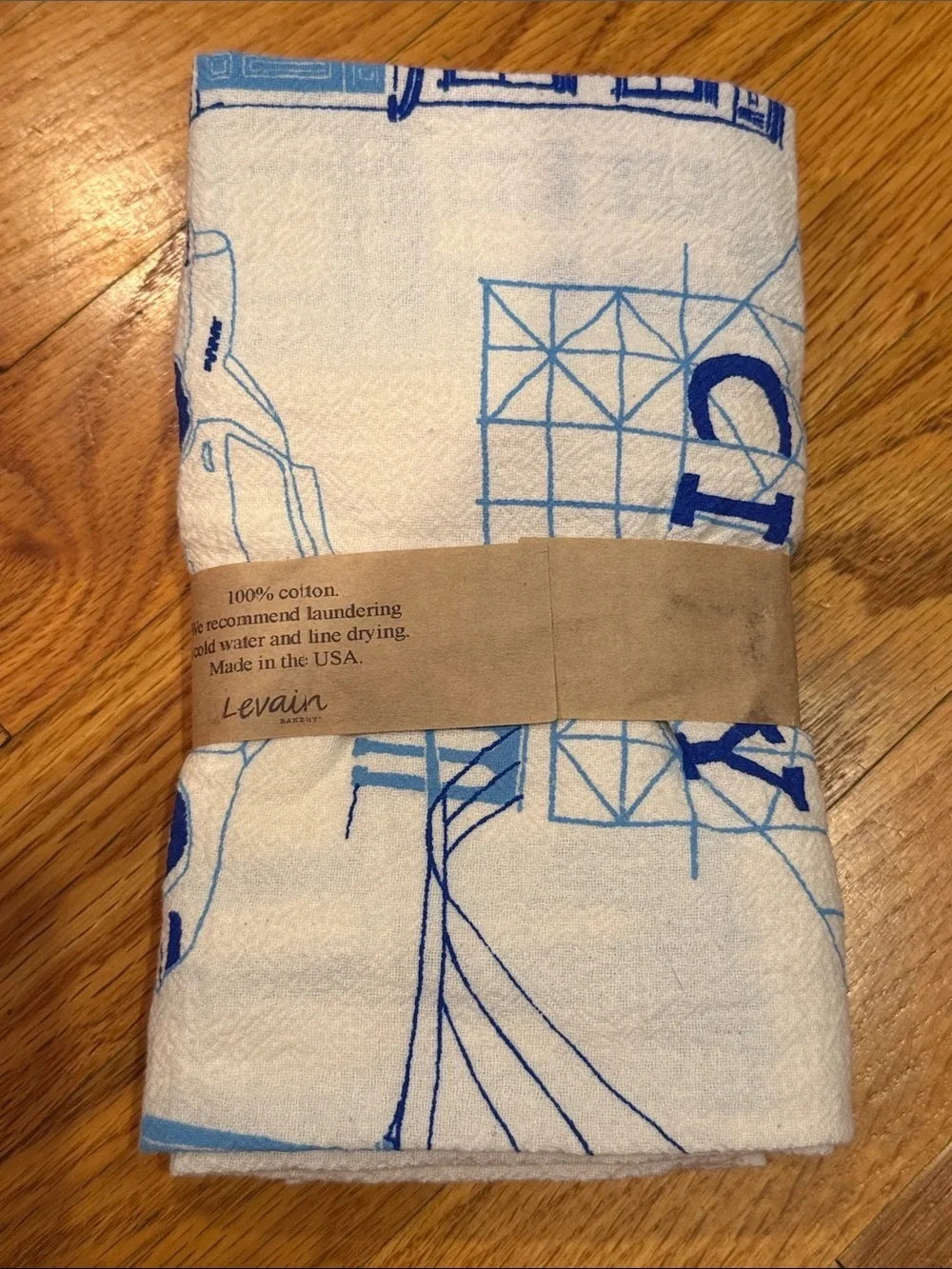Le Vain Blue and White New York Tea Towel - Claudia Pearson Design